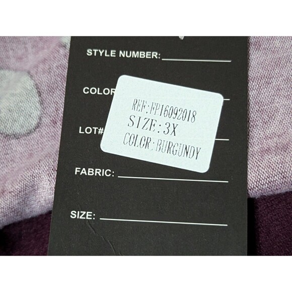 NWT Reborn Tunic Dress Plus 3x Maroon Black Damask Boho Stretchy Flounce Sleeves - Picture 12 of 14